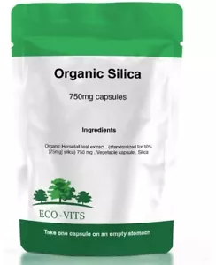 Silica 750mg Organic Capsules – Hair, Skin & Joint Support - Picture 1 of 2