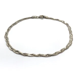 Bracciale IBB Italy Designer Argento Sterling 925 Vintage Sottile Catena Minimale 7,5" - Foto 1 di 4