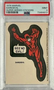 1976 Marvel Super Heroes Stickers DAREDEVIL PSA MINT 9 - Picture 1 of 2