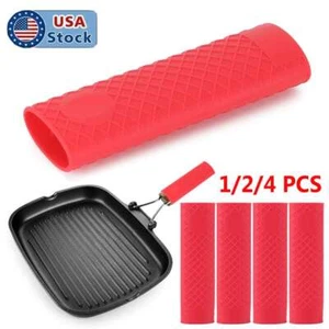 1/2/4 Potholder Cast Iron Skillet Handle Cover Silicone Handle Holder Pot Sleeve - Picture 1 of 12