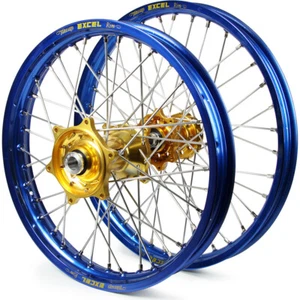 Talon/Excel Takasago Honda XR650R 00-08 21"/18" Blue/Gold Wheel Set - Picture 1 of 5