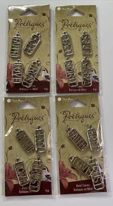 NEU Blau Mond Perlen 4 Stck. Metall Charms Menge 4 - Bild 1 von 4