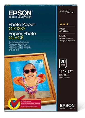 Epson S041156 Glossy Photo Paper, 52 lbs., Glossy, 11 x 17 (Pack of 20 - Image 1 of 1