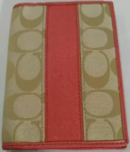 Light Khaki and Coral Passport Case Wallet 😳(C6b) LNC - Picture 1 of 6
