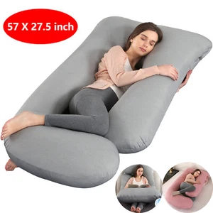Oversized Pregnancy Pillow Cooling Cover Side Sleeping Support Maternity Pillow - Picture 1 of 31