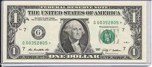 2009 $1.00 CHICAGO STAR FEDERAL RESERVE NOTE #G00352805* - Picture 1 of 2