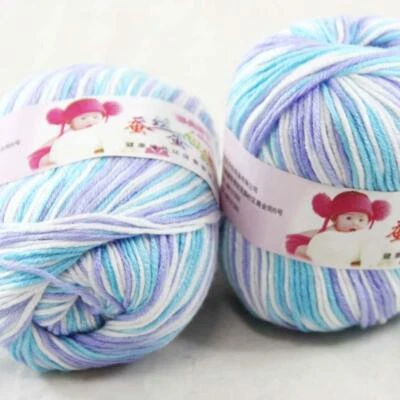 AIPYARN 2Balls x50g Soft Cashmere Silk Velvet Baby Hand Knitting Crochet Yarn 30 — 第 1/4 张图片