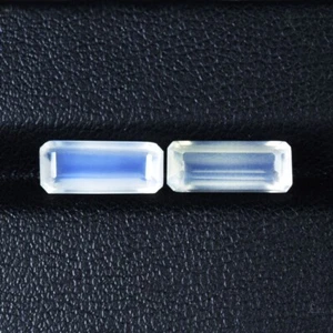 3,22 cts Power Luster Blue Sade / natürlicher blauer Mondstein - Achteck Paar Edelsteine!!! - Bild 1 von 2