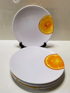 6 platos de almuerzo de picnic de 8" de melamina en rodajas de naranja - Imagen 1 de 3
