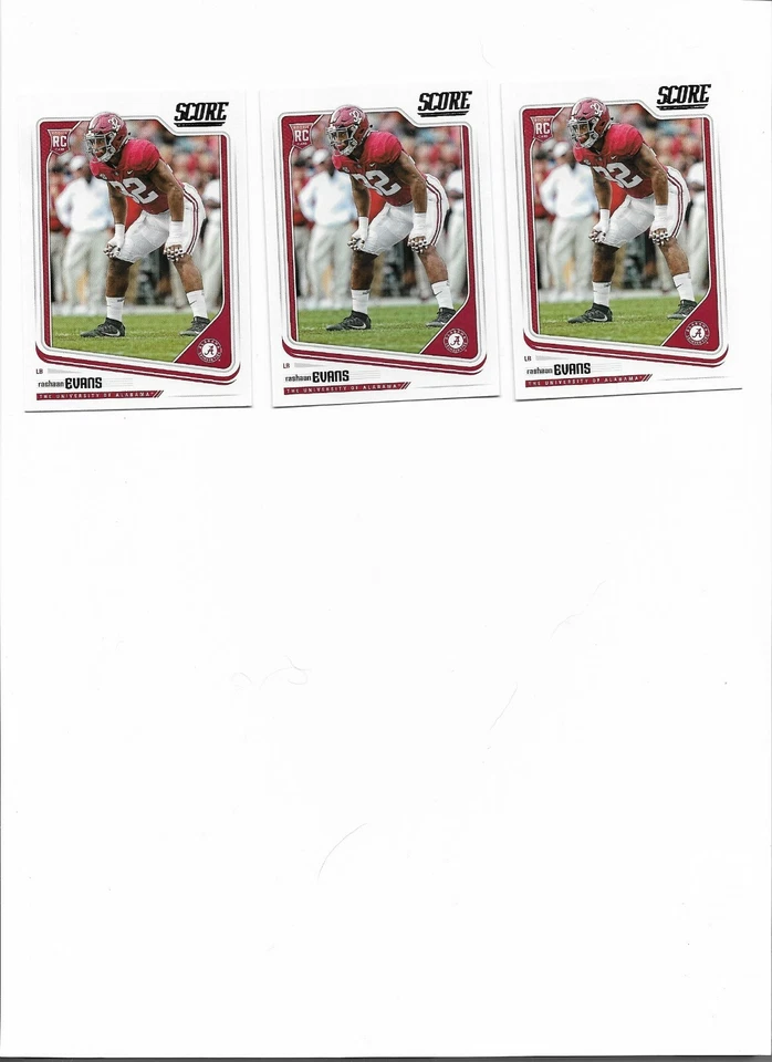 2018 Score Rashaan Evans #345 RC Lot Base (3) - Image 1 of 1