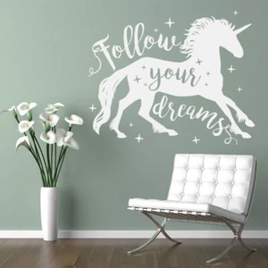Follow Your Dreams Unicorn Quote Wall Sticker WS-44661 - Picture 1 of 11