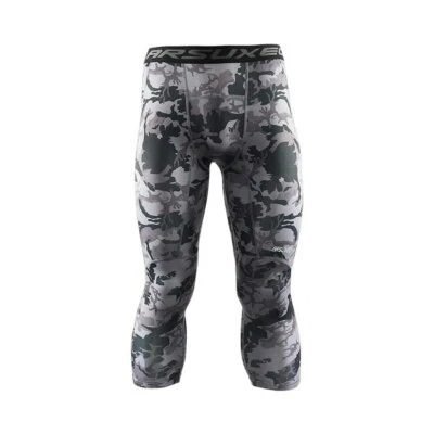 Pantalones de compresión deportivos de camuflaje 3/4 elásticos para correr para hombre Foto 1 de 4