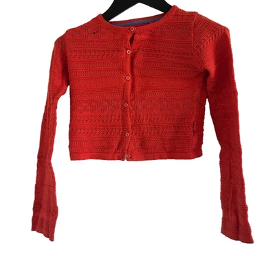 Suéter cardigã aberto oleoso italiano infantil meninas 8 anos laranja - Imagem 1 de 4