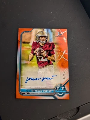 McKenzie Milton Orange Auto /25 2021 2022 Bowman Chrome U University - Image 1 of 2