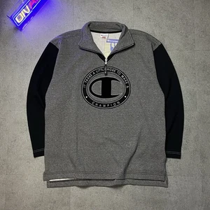 Suéter Vintage Champion Cuarto Cremallera M Gris Años 90 Grande Pullover Stock M Raro - Imagen 1 de 13