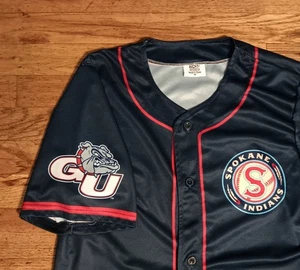 Spokane Indians Gonzaga Bulldogs Jersey MILB Baseball Medium Blue Chiefs Hockey - Picture 1 of 5