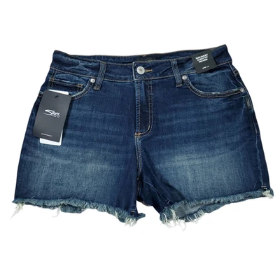 Silver Jeans Suki Curvy Fit Mid Rise Jean Shorts Size 29 x 4 Dark Wash Blue - Image 1 of 4