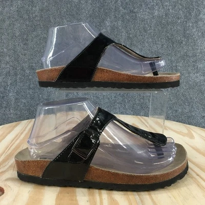 White Mountain Sandals Womens 7M Chicory Thong Black Slip On Casual W16970Z - Image 1 of 4