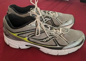 Zapatos para correr Saucony Grid Phantom 2 para hombre talla 12 plateados negros amarillos  - Imagen 1 de 14