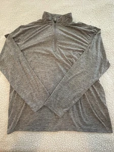 Tek Gear Unisex Size XL Gray Half-Zip Pullover Long-Sleeve Shirt - Picture 1 of 5