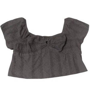 Torrid Babydoll Top NWT Womens Size 3X Black Eyelet Keyhole Smocked Witchy Wench - Picture 1 of 10