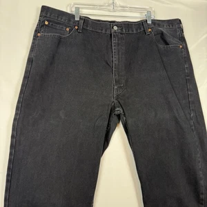 Levi Strauss 550 Jeans 44x30 Mens Black Relaxed Fit Straight Leg Denim - Picture 1 of 11