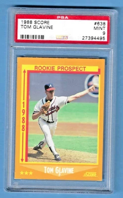 1988 Score Tom Glavine Braves #638 Rookie PSA 9 #27394495 HOF 2014 - Imagem 1 de 2