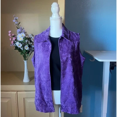 Chaleco Floral Tapiz Púrpura Medio De Colección Para Mujer Artístico Hada Grunge Romántico Boho Foto 1 de 4