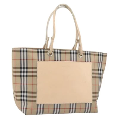 Auténtico bolso de mano Burberry Nova Check nailon beige plata 153119 Foto 1 de 4