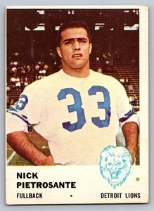 Fleer #80 1961 Nick Pietrosante Detroit Lions novato - Imagen 1 de 3