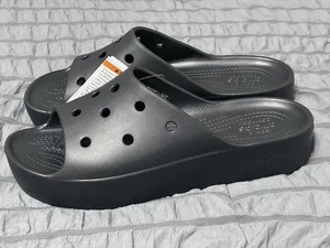 Crocs Damen-Sandalen schwarz klassische Plateau-Pantoletten Größe 9 Slipper neu - Bild 1 von 20
