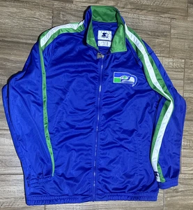 Seattle Seahawks NFL Football Starter Blue Jacket Size 2XL / XXL - Picture 1 of 4