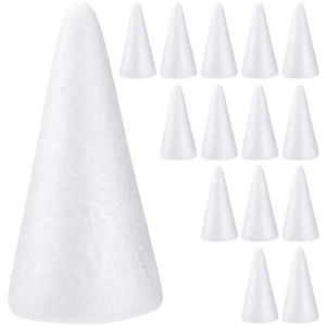 15 Stück weiße Schaumzapfen Basteln Deko Zapfen für Kinder - Bild 1 von 12