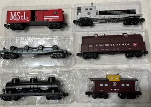 6 Cars @ 1/2 off.  Boxcar, Flatcar, Gondola, Tank, Boom Car & Caboose. All NIB - Picture 1 of 19