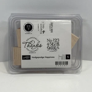 Stampin Up Sammelsurium Glück Gummistempelset 5 unmontierte Holzhalterungen - Bild 1 von 3