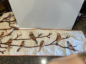 Pier 1-2 bestickt strukturiert Vogel Tischläufer Schleife Fransen 47 Zoll - Bild 1 von 12