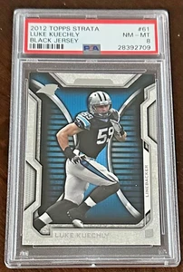 2012 LUKE KUECHLY RC, PSA 8 Topps Strata Black Jersey #61; ROOKIE; Pop 1 of 1 - Picture 1 of 2