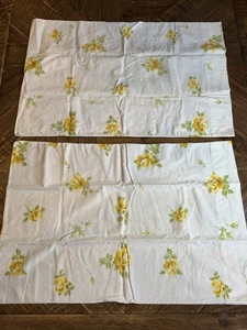 2 fundas de almohada vintage Fashion Manor estándar flores amarillas muselina 42x36 - Imagen 1 de 6