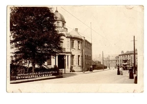Lancashire. Rawtenstall showing Free Library. R/P. Posted in 1913. Tram. - Picture 1 of 1