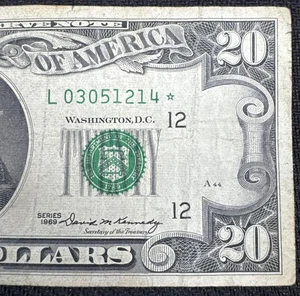 1969 $20 STAR NOTE/San Francisco Federal Reserve Note/Fr. 2067L*/ FREE SHIPPING! - Picture 1 of 3