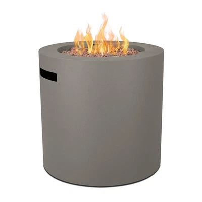 Real Flame Aegean 24" Round Stainless Steel Propane Fire Pit Table in Mist Gray - Image 1 of 4