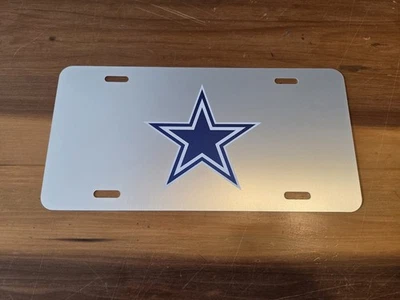 MATRÍCULA DALLAS COWBOYS ALUMINIO NFL PLATA 6X12.  NUEVO Foto 1 de 2