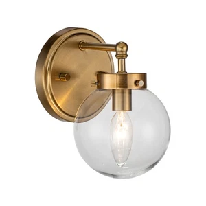 62338-13-1, Ein-Licht Metall Badezimmer Waschtisch Wandleuchte, 5" breit, Tran... - Bild 1 von 7