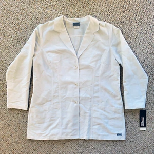 Grey's Anatomy Barco 4455X 4-Pocket Princess Lab Coat White Uniform Womens 2XL - Picture 1 of 13