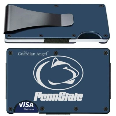 Carteira de bloqueio Penn State Nittany Lions gravada titânio azul RFID com clipe D7 - Imagem 1 de 4