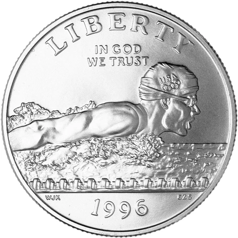 1996 S Atlanta Olympics Swimming BU Commemorative Half Dollar US Coin Cover