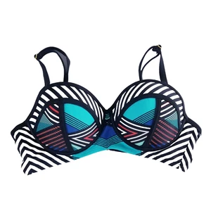 Trajes de baño para todos bikini top de baño mujer talla 10 azul negro blanco rayas - Imagen 1 de 15