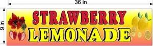 9" X 36" CORRUGATED PLASTIC SIGN STRAWBERRY LEMONADE NEW! - Picture 1 of 4