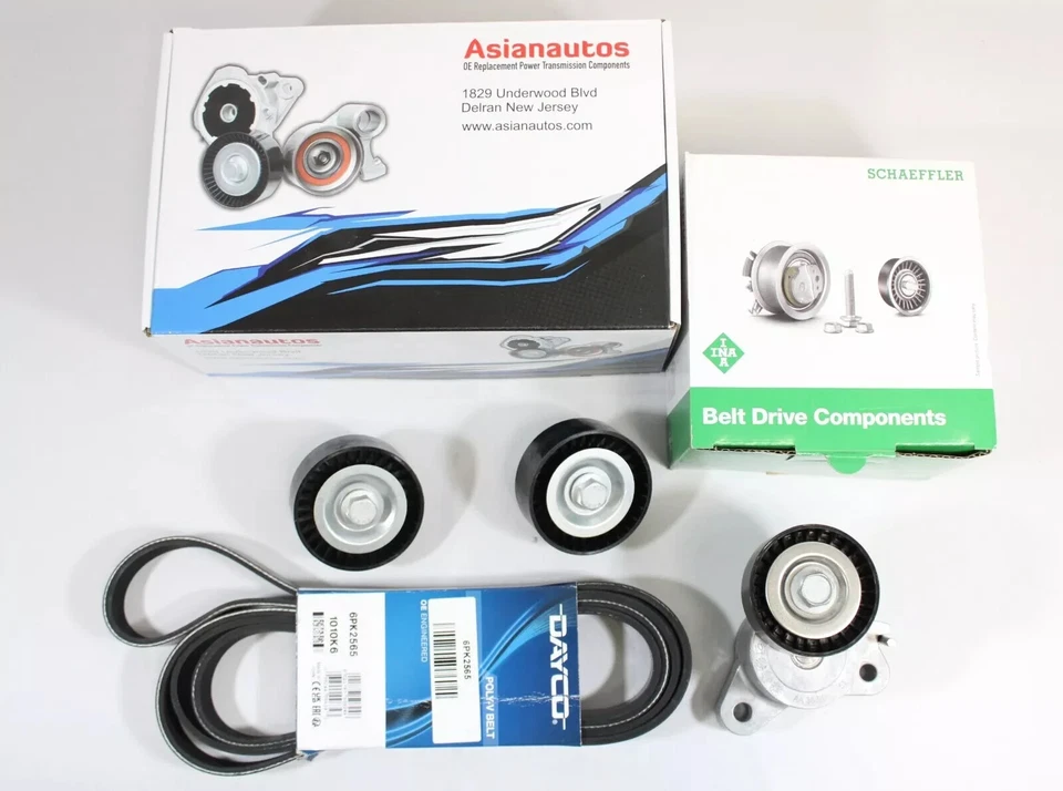 Asianautos Belt Tensioner and Pulleys Kit Fit Mitsubishi Lancer 2008-2012 - Image 1 of 1