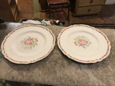 Vintage Antique Pair Johnson Bros Pareek Marlow Dinner Plates Size 10” - Image 1 of 4